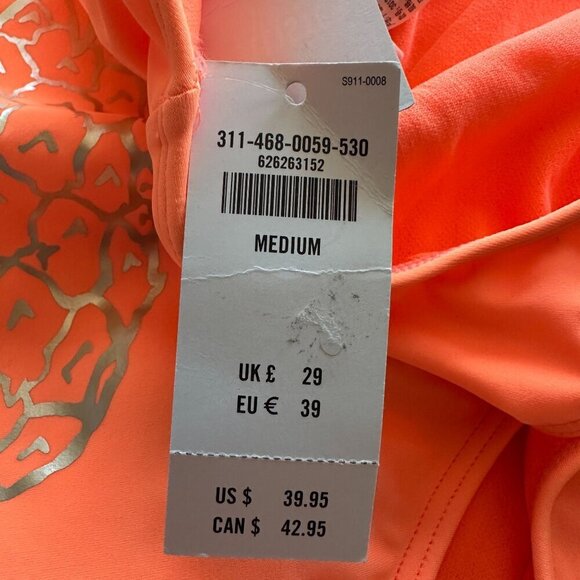 NWT Hollister Pineapple Neon Orange Gold Padded Swimsuit Womens Medium - Picture 4 of 9
